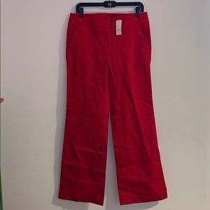 LOFT Marisa Trouser Orange/Red 6 NWT